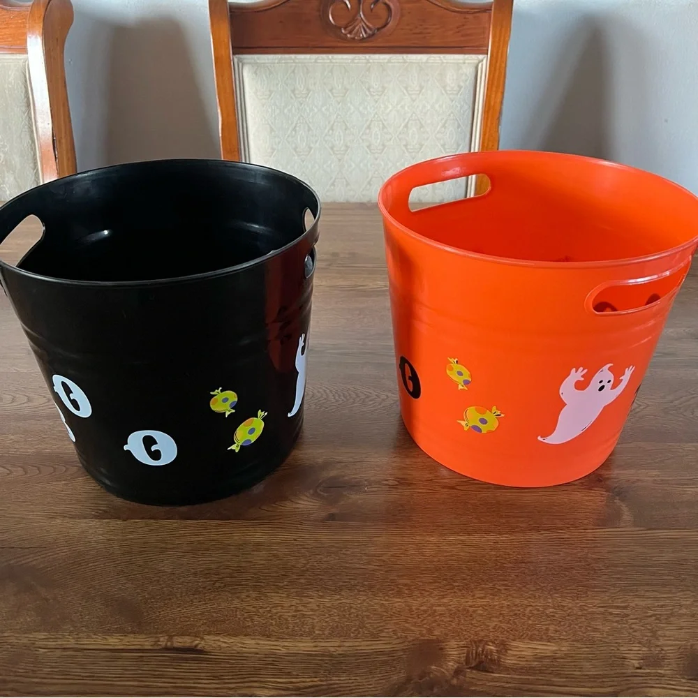 Vintage 2011 Target Halloween Candy Bucket set of 2